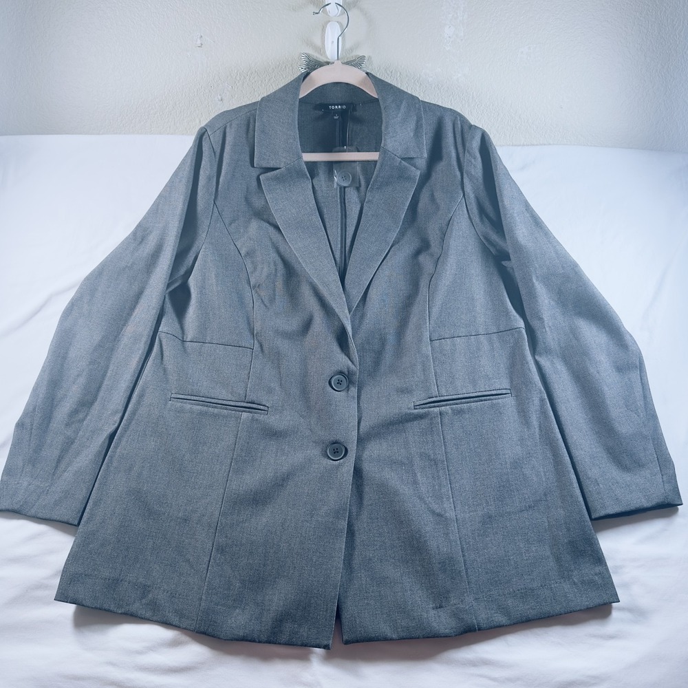 Torrid Blazer Womens 1 Two Button Stretch Office Work Jacket Plus Size 16 Career